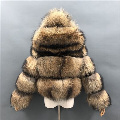 রিয়েল র্যাকুন ফার হুড কোট